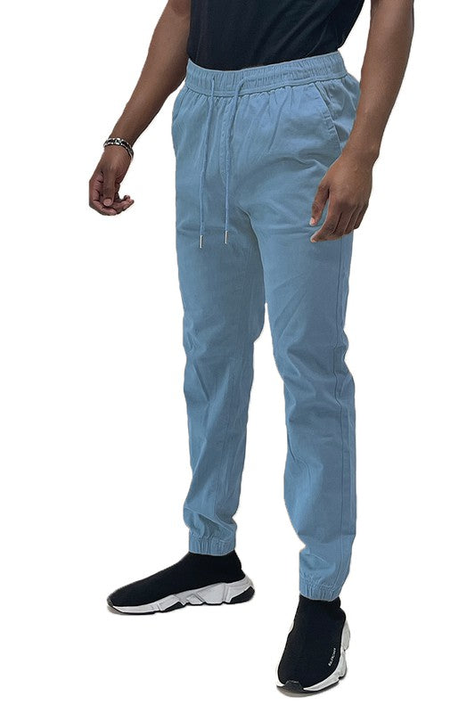 Mens Solid Stretch Cargo Jogger Smile Sparker