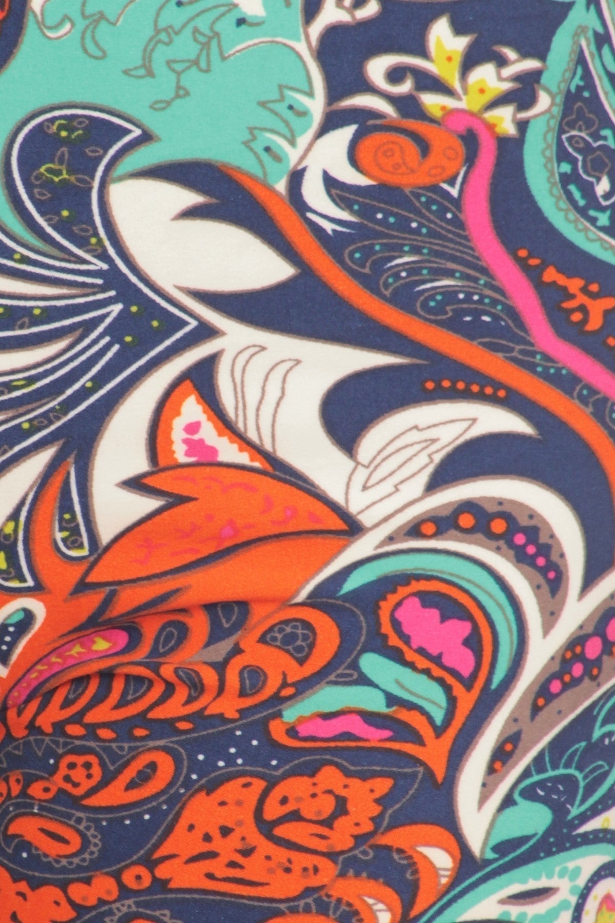 Multi-color Ornate Print Cropped Length Fitted Leggings With High Elastic Waist. Smile Sparker