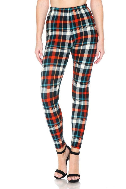 Multi Printed, High Waisted, Leggings With An Elasticized Waist Band Smile Sparker