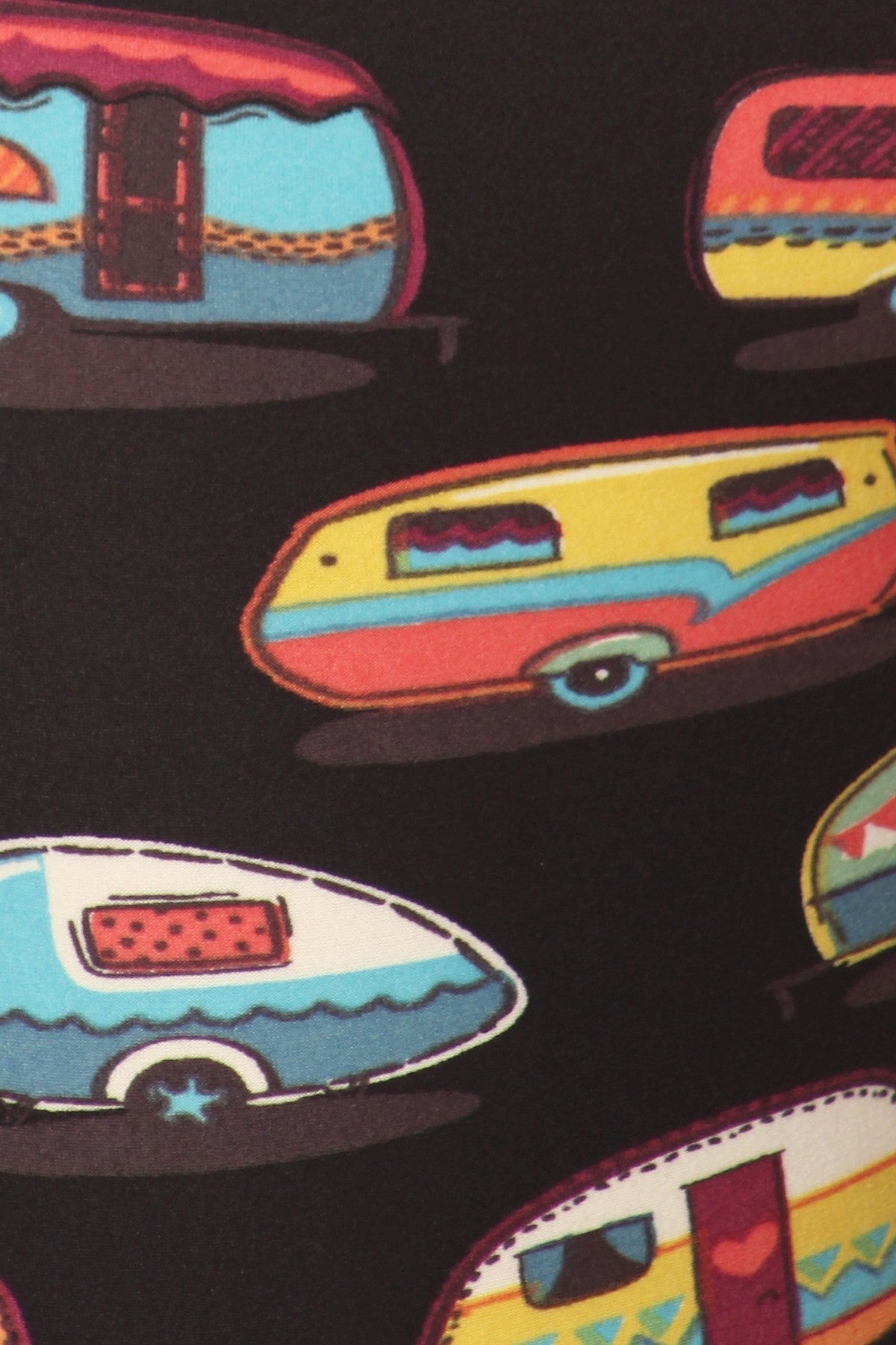 Multicolored Campers Printed, High Waisted Leggings In A Fit Style, With An Elastic Waistband Smile Sparker