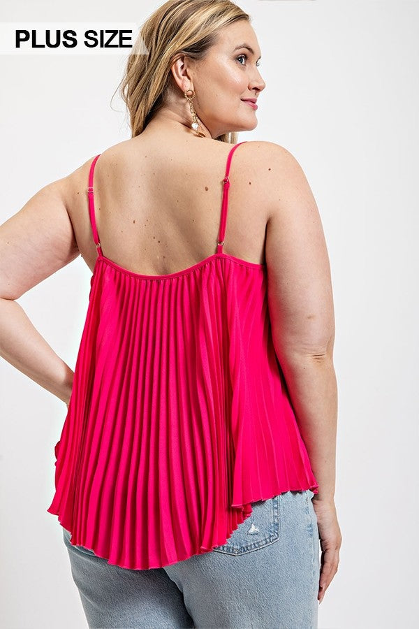 Pleated Tank Top With Adjustable Strap Smile Sparker