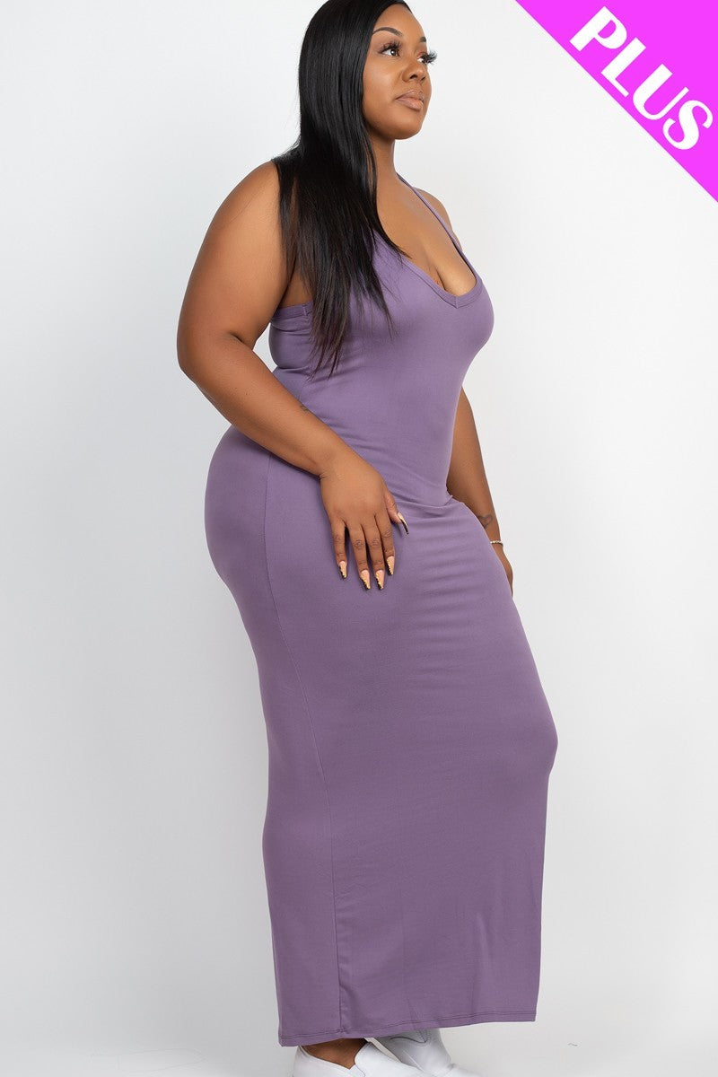 Plus Racer Back Maxi Dress Smile Sparker