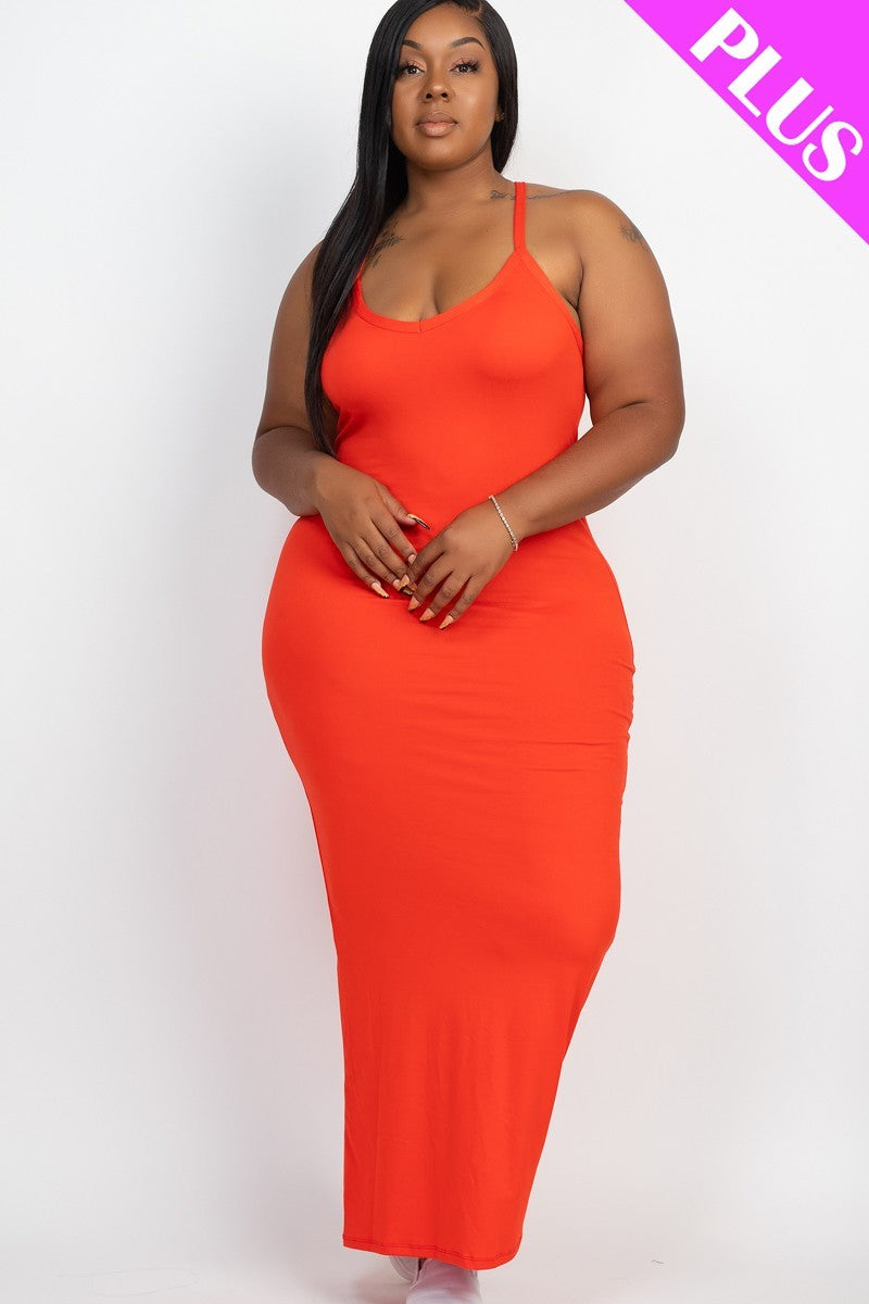 Plus Racer Back Maxi Dress Smile Sparker