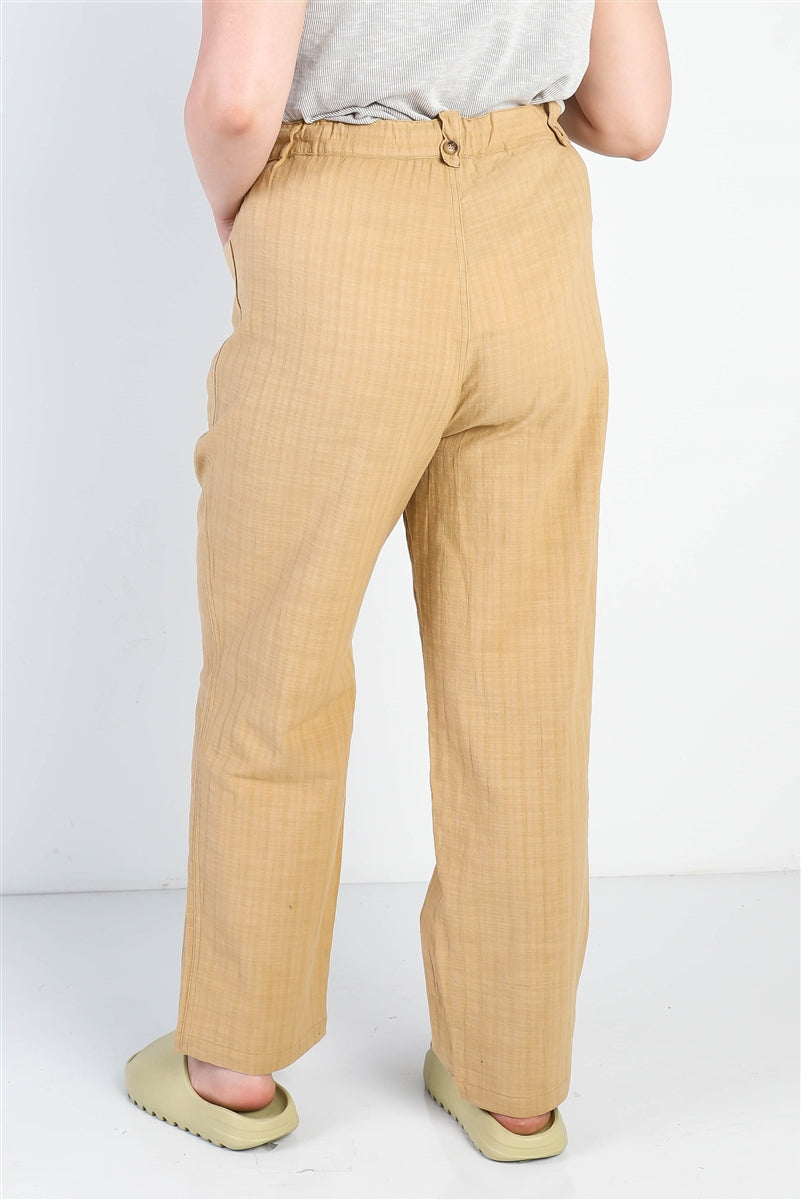 Plus Textured Two Pocket Pants Smile Sparker