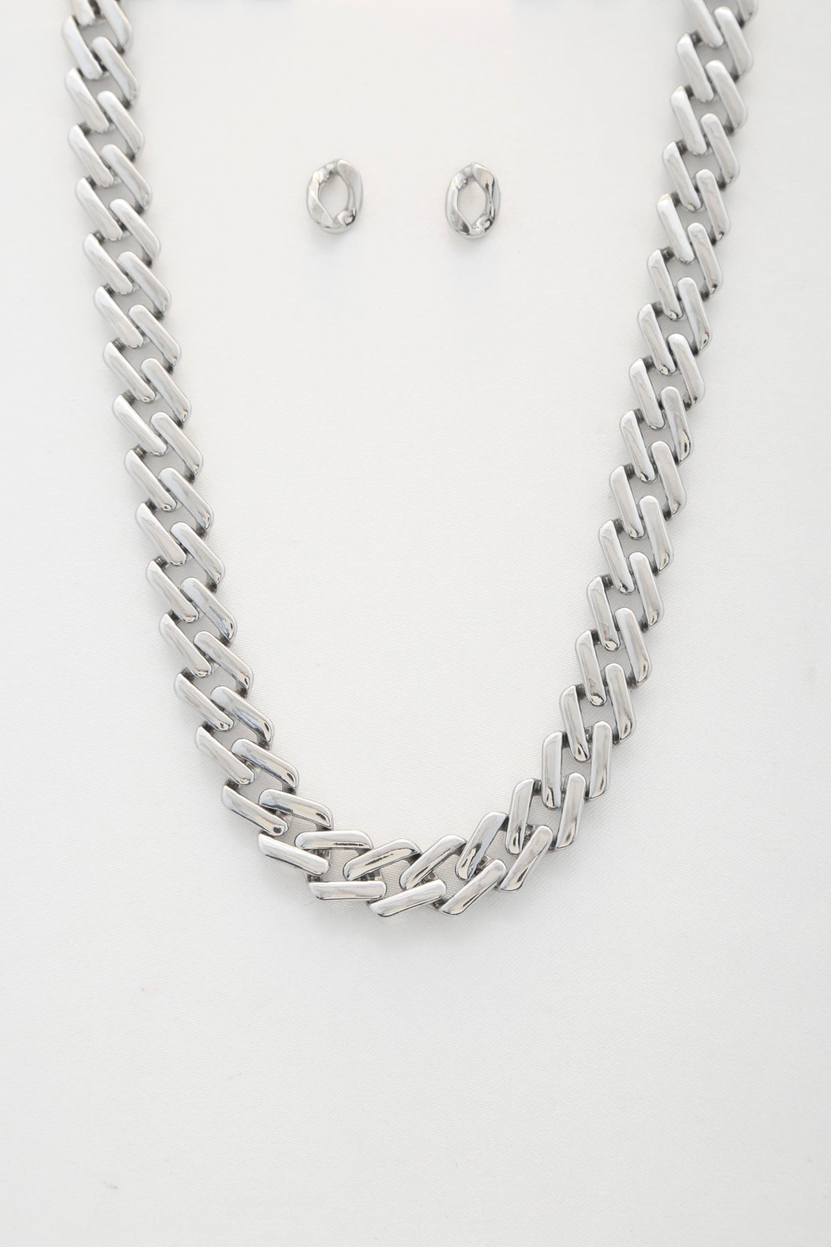 Rectangle Link Metal Necklace Smile Sparker