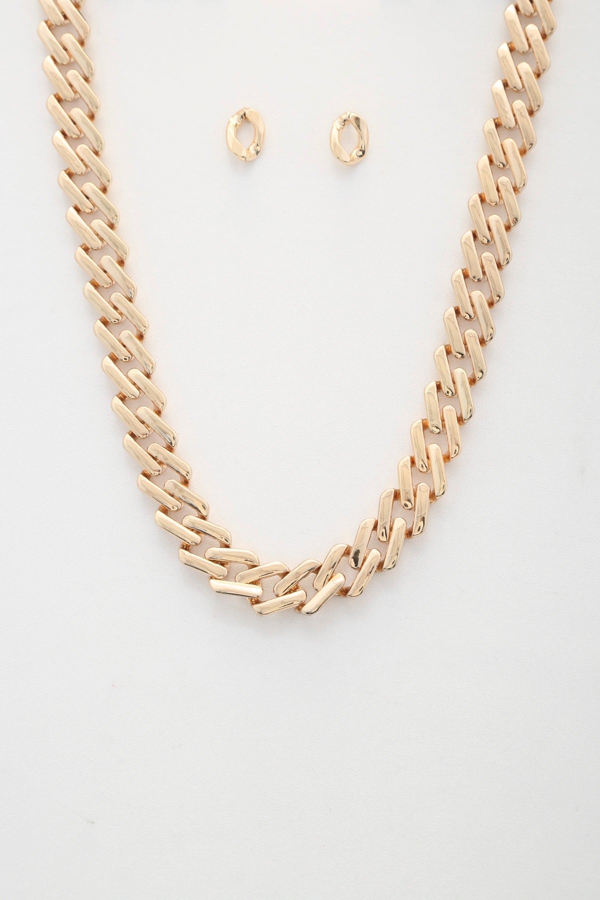 Rectangle Link Metal Necklace Smile Sparker
