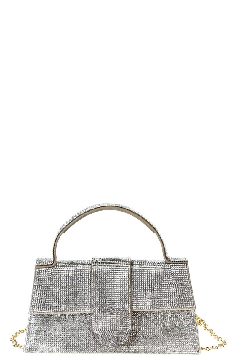 Rhinestone Allover Chic Design Handle Bag Smile Sparker