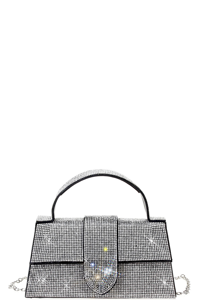 Rhinestone Allover Chic Design Handle Bag Smile Sparker