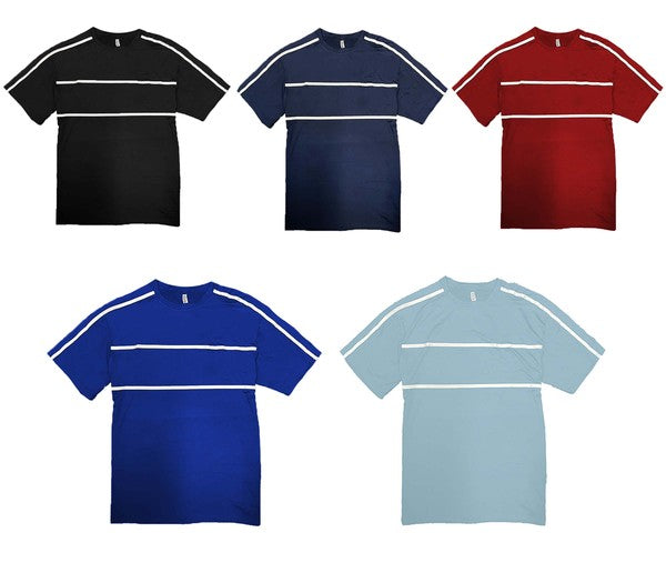 ROUND NECK TAPE STRIPE TSHIRT Smile Sparker