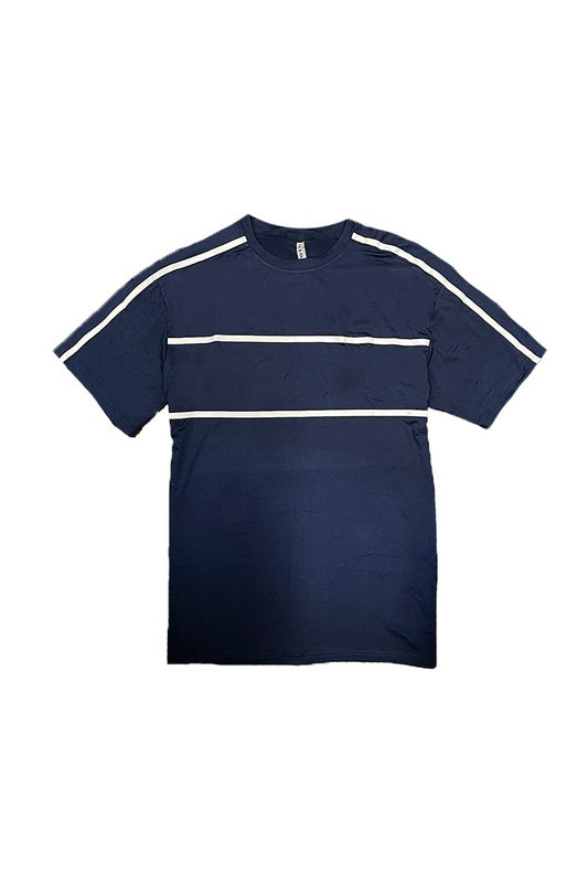 ROUND NECK TAPE STRIPE TSHIRT Smile Sparker