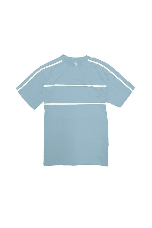 ROUND NECK TAPE STRIPE TSHIRT Smile Sparker