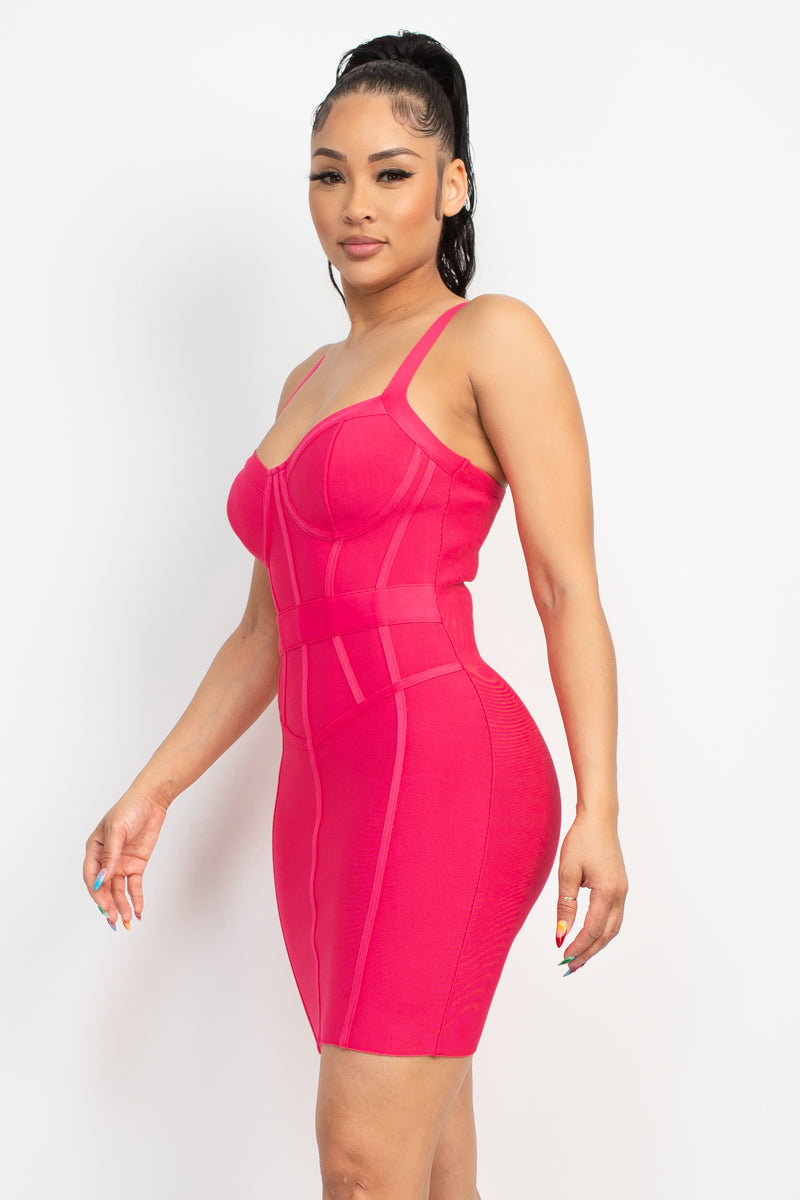 Sweetheart Wide Strap Bandage Dress Smile Sparker