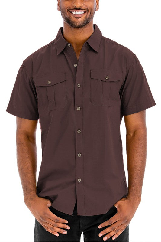 Two Chest Pocket Button Down Shirt Smile Sparker