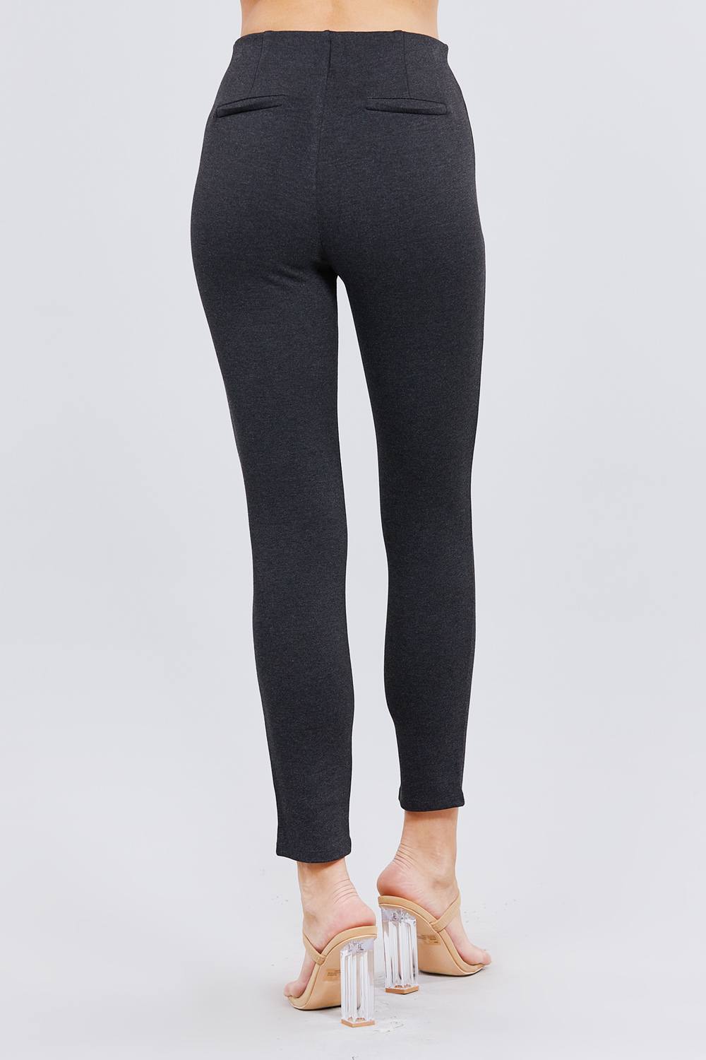 Waist Elastic Band Ponte Pants Smile Sparker
