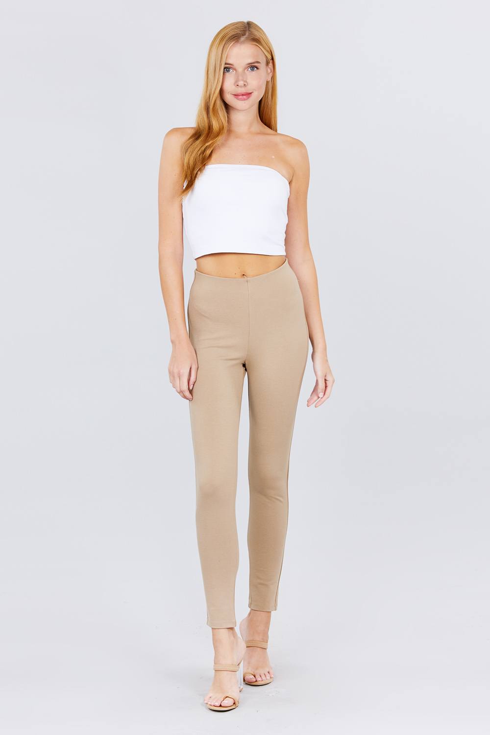 Waist Elastic Band Ponte Pants Smile Sparker