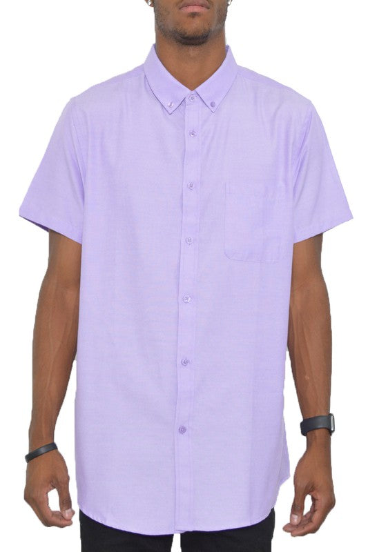 Weiv Men's Casual Short Sleeve Solid Shirts Smile Sparker