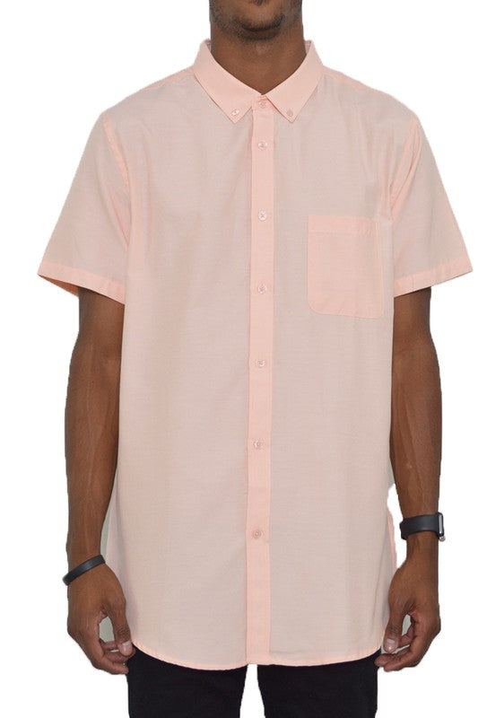 Weiv Men's Casual Short Sleeve Solid Shirts Smile Sparker