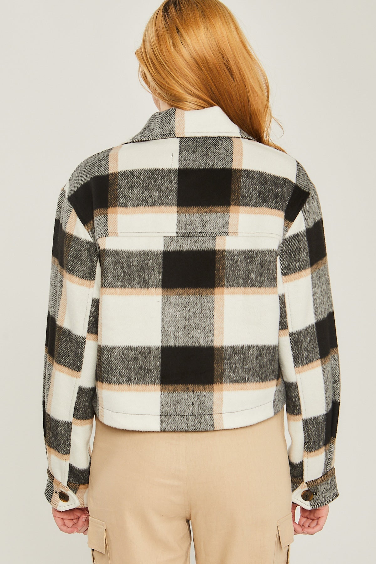 Yarn Dyed Plaid Button Up Jacket Smile Sparker