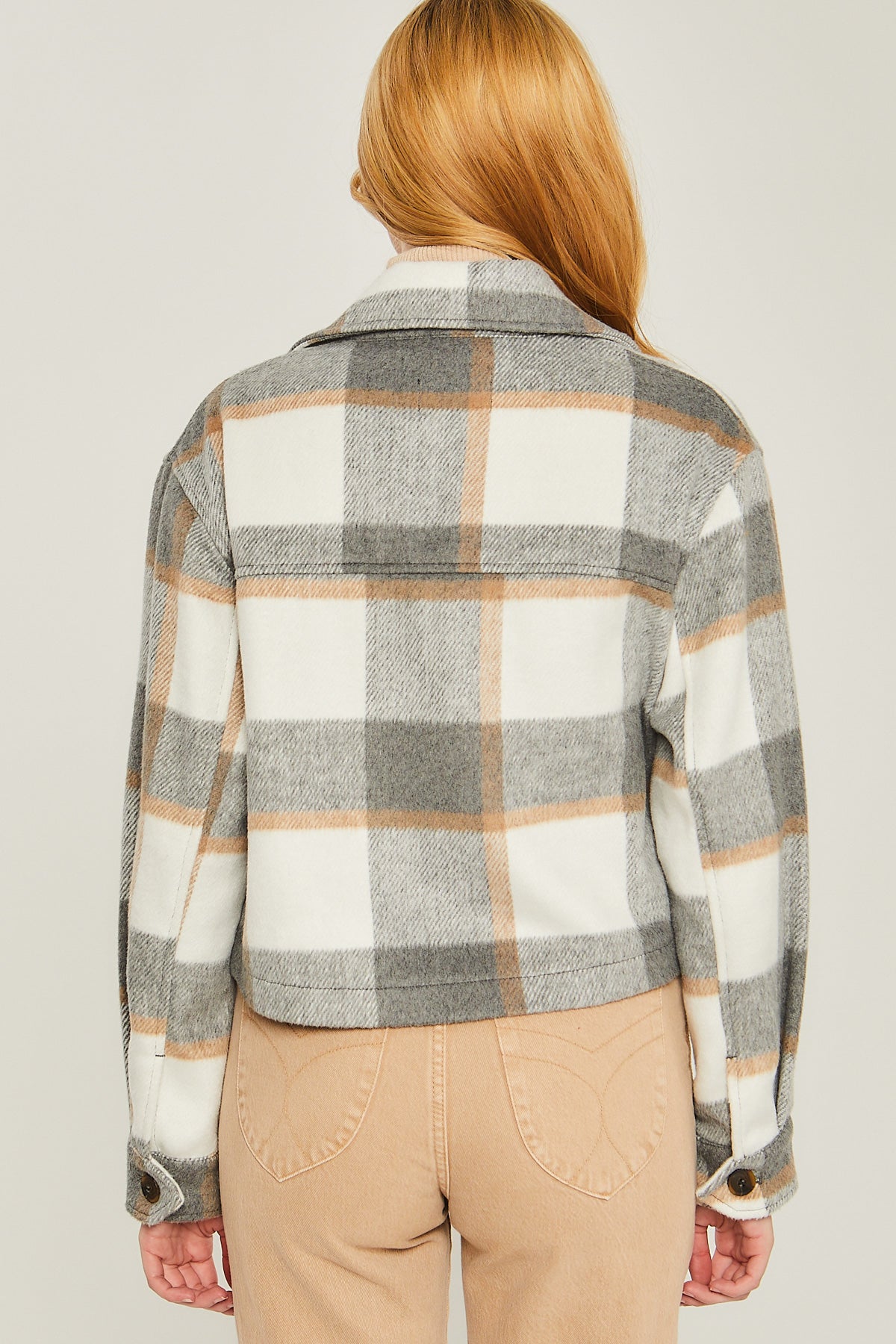 Yarn Dyed Plaid Button Up Jacket Smile Sparker
