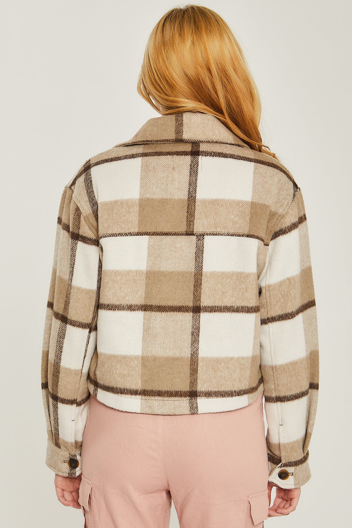 Yarn Dyed Plaid Button Up Jacket Smile Sparker