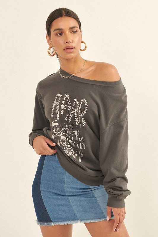 A Garment Dyed French Terry Graphic Sweatshirt Smile Sparker