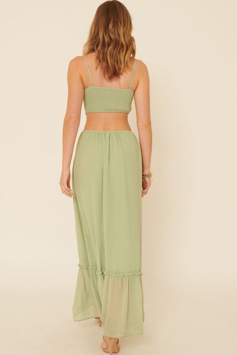 A Sheer, Chiffon Floral Lace Maxi Dress Smile Sparker