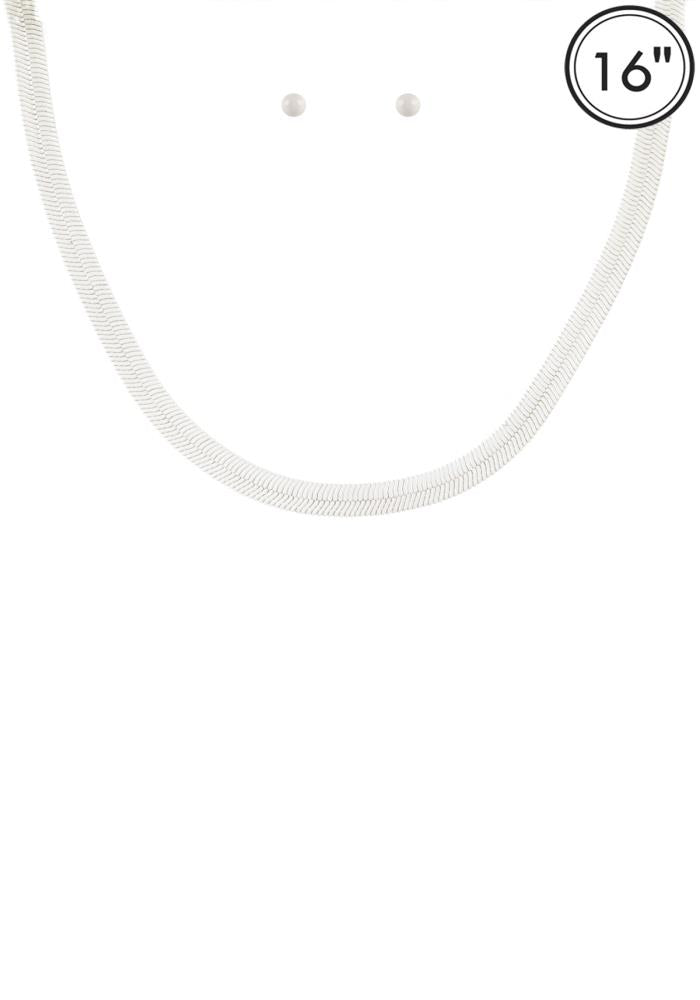 Aluminum coating Herringbone Necklace Set Smile Sparker