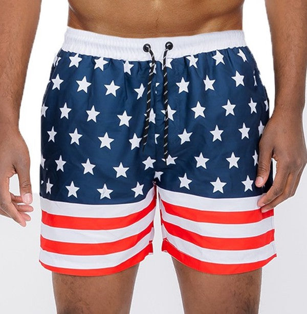 American Flag Swim Shorts Smile Sparker