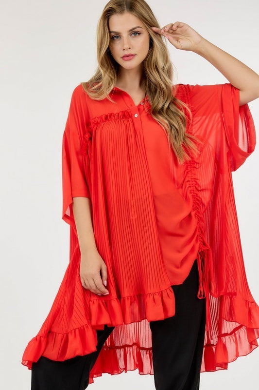 Over-sized Collar Neck Loose Top