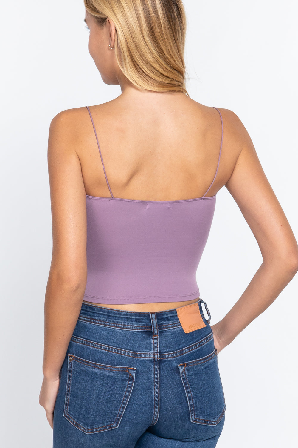 Elastic Strap Two Ply Dty Brushed Knit Cami Top Smile Sparker