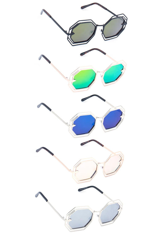 Fashion Modern Design Octagon Shape Sunglasses Smile Sparker