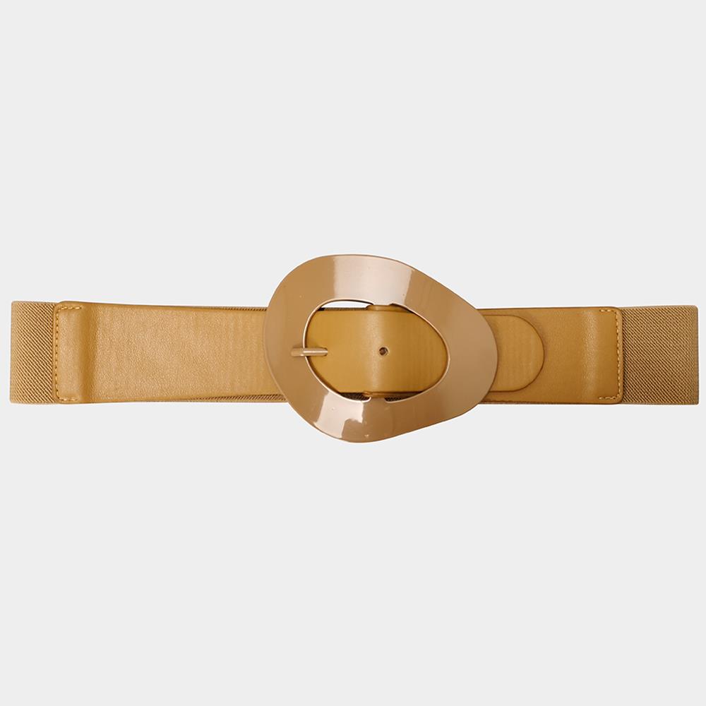 Fashion Oval Shape Buckle Elastic Belt Smile Sparker