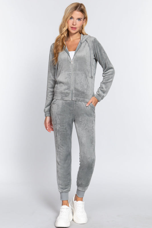Faux Fur Jacket & Jogger Pants Set Smile Sparker
