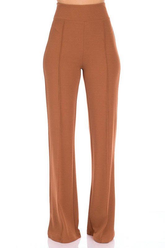 Front-line Flared Leg Design Solid Pants Smile Sparker