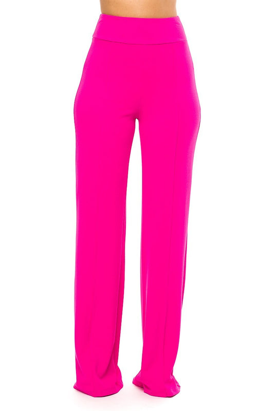 Front-line Flared Leg Design Solid Pants Smile Sparker