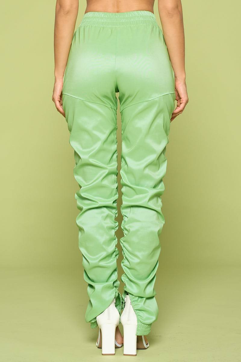 Leather Pu Ruched Pants Smile Sparker