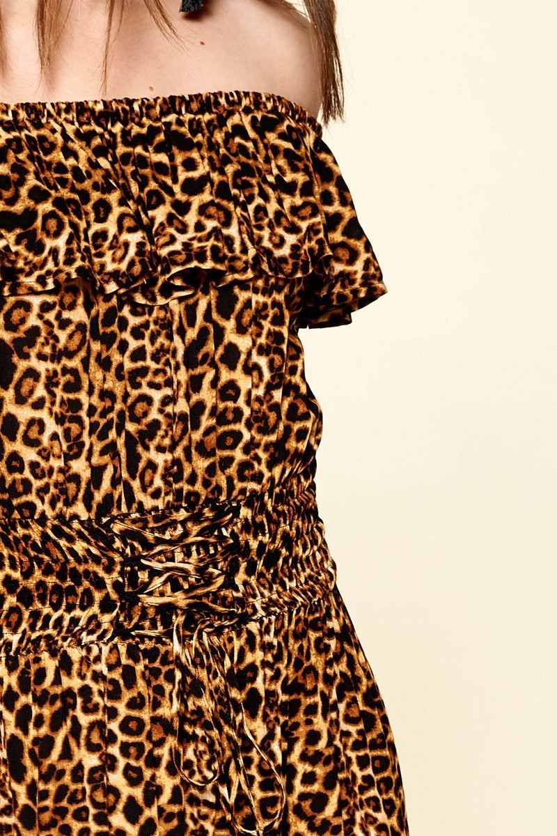 Leopard Printed Woven Dress Smile Sparker