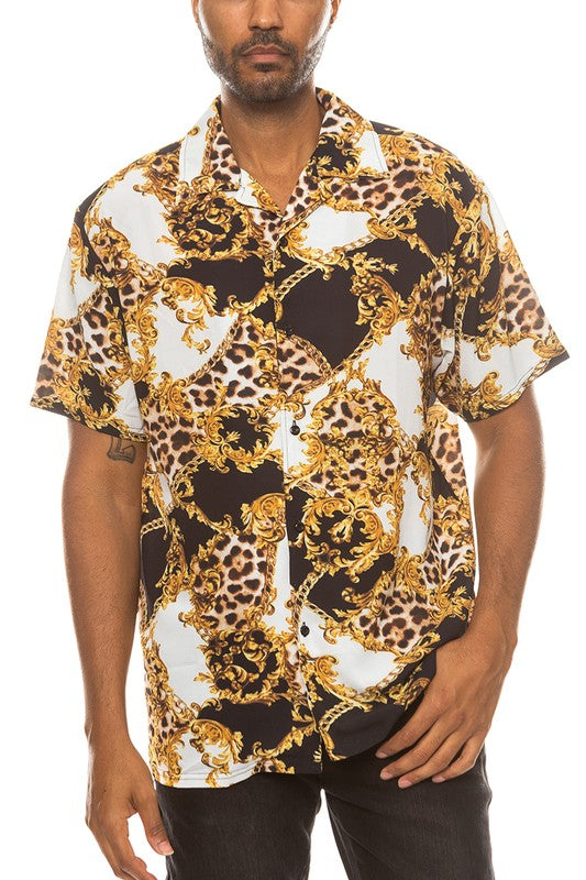 Leoparutton Down Shirtd Cheetah B Smile Sparker