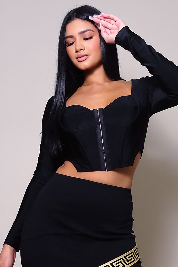 Long Sleeve Corset Top Smile Sparker