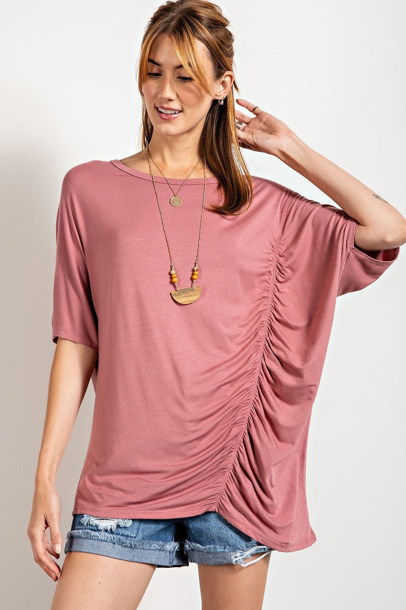 Loose Fit And Ruched Detailing Top Smile Sparker