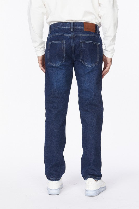 Men's Straight Loose Fit Denim Jeans Smile Sparker