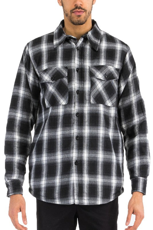 Mens Quilted Padded Flannel Smile Sparker