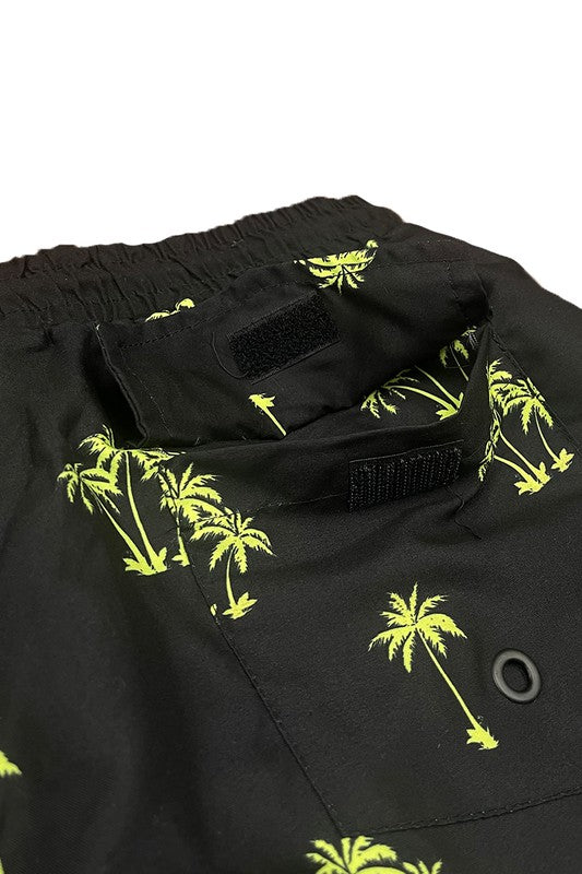 Palm Tree Print Swim Shorts Smile Sparker