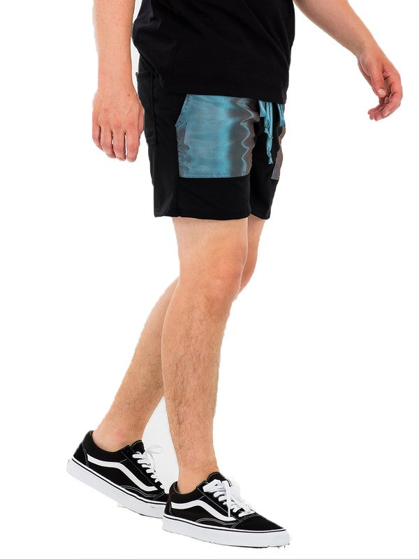 Peacock Iridescent Above the Knee Shorts Smile Sparker