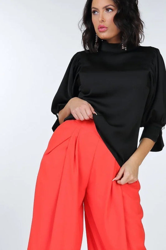 Puff Sleeve Blouse With Pearl Buttons Smile Sparker