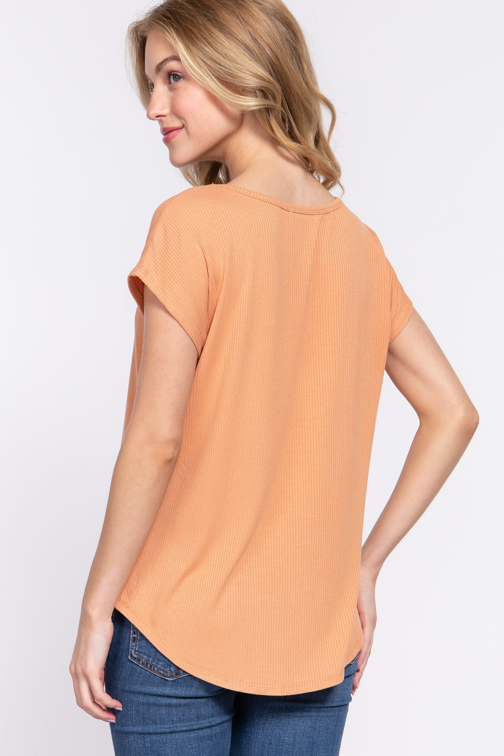 Short Dolman Slv Rib Knit Top Smile Sparker