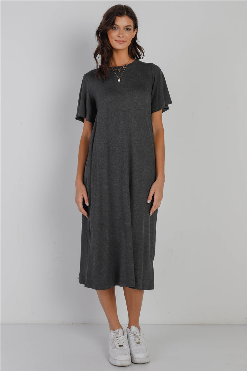 Short Sleeve Midi Dress Smile Sparker