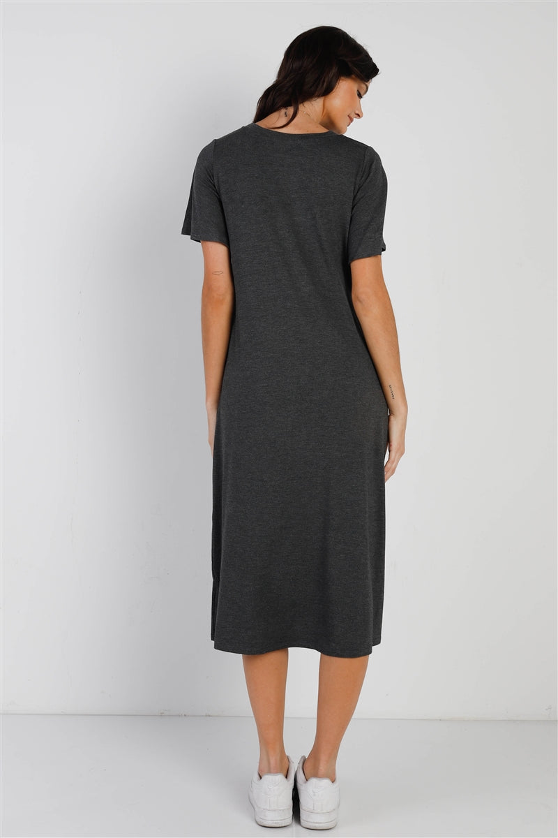 Short Sleeve Midi Dress Smile Sparker