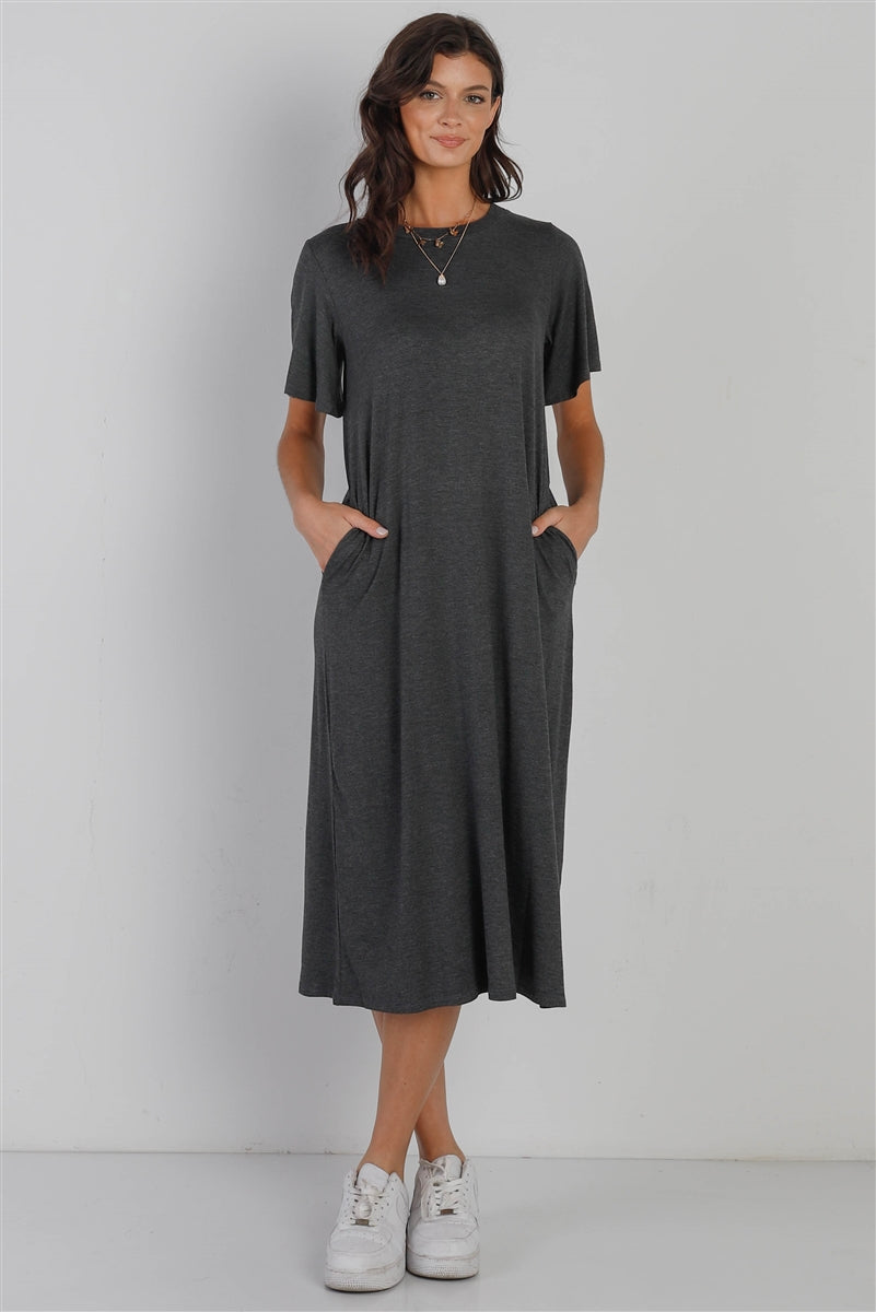 Short Sleeve Midi Dress Smile Sparker