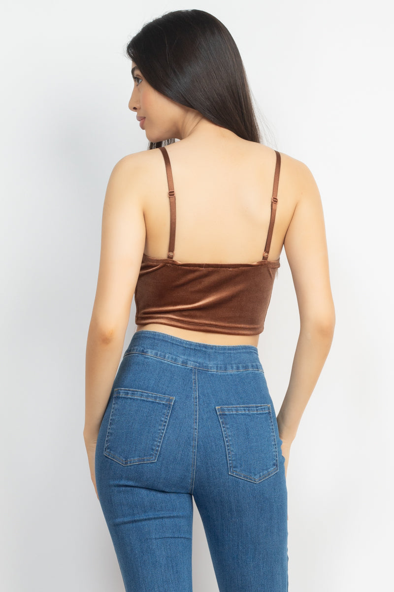 Sleeveless Corset Velvet Crop Top Smile Sparker